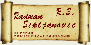 Radman Sipljanović vizit kartica